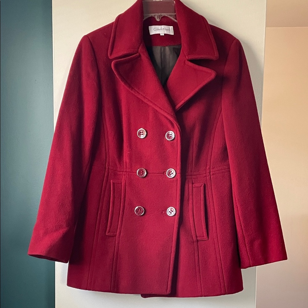 Calvin Klein Women’s Red Peacoat